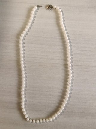 Collana donna di perle bianco avorio Vintage.