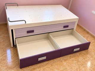 Cama nido con cama supletoria y 2 cajones + extras