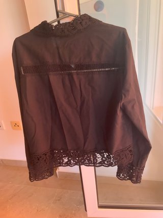 Camisa Zara T M Negra Encaje