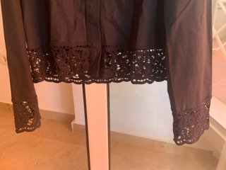 Camisa Zara T M Negra Encaje