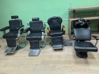 Sillas de barbería + lavacabezas profesional