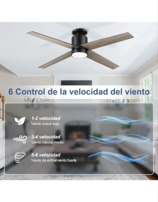 Ventilador de Techo Ohniyou 132cm Negro
