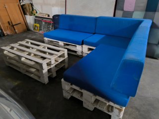 Sofá modular de palets para terraza
