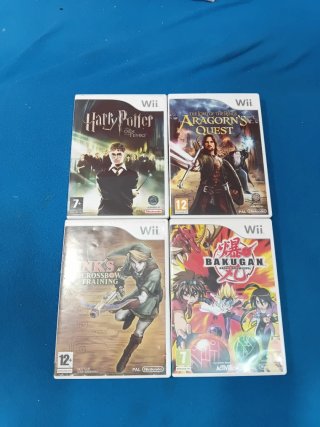 Lote 4 Jogos Wii: Harry Potter, LOTR, Zelda, Bakug