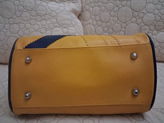 Bolso Reebok Piel Genuina Amarillo y Azul