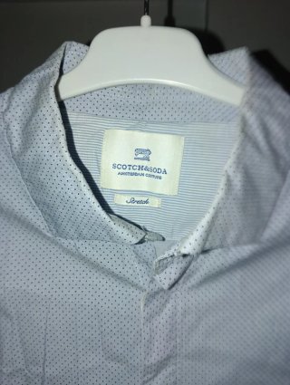 Camisa Scotch & Soda Hombre Azul/Blanco