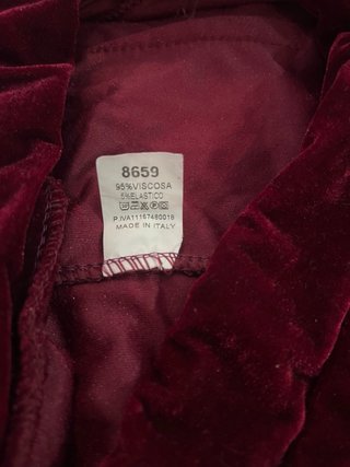 Pantalón ancho terciopelo granate