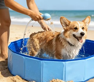 Piscina plegable para perros