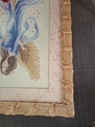 Quadro punto croce con cornice in legno