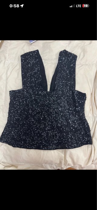 Top Negro Lentejuelas