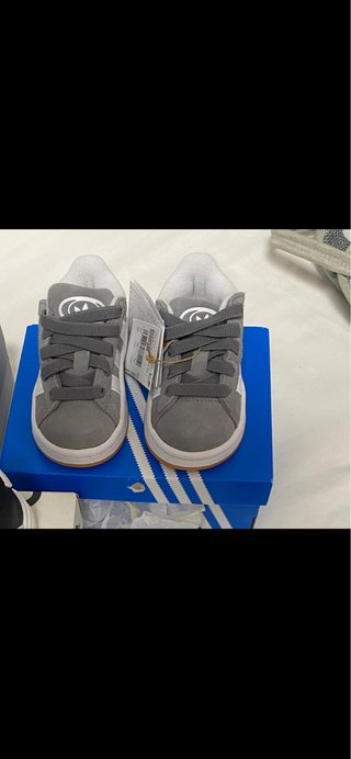 Adidas Campus Gris y Blanco Para Bebe
