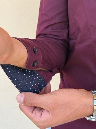 Camicia uomo bordeaux autunnale H&M