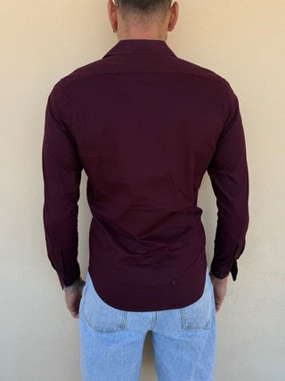 Camicia uomo bordeaux autunnale H&M