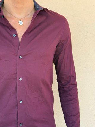 Camicia uomo bordeaux autunnale H&M