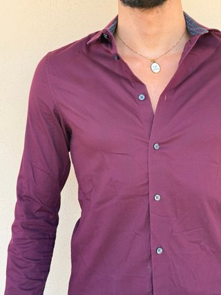 Camicia uomo bordeaux autunnale H&M