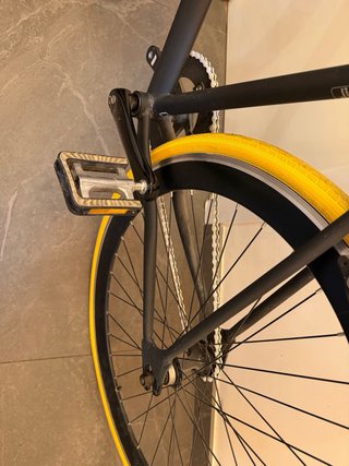 Bicicleta Fixie Urbana Negra Ruedas Amarillas