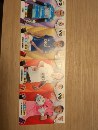 Lote 4 cartas fútbol Panini