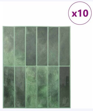 Pack 10 Azulejos Adhesivos Pared Verde