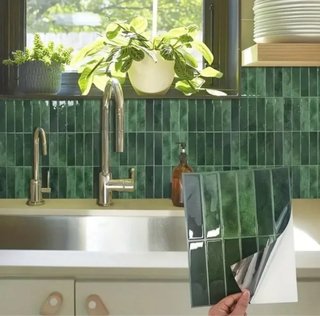 Pack 10 Azulejos Adhesivos Pared Verde