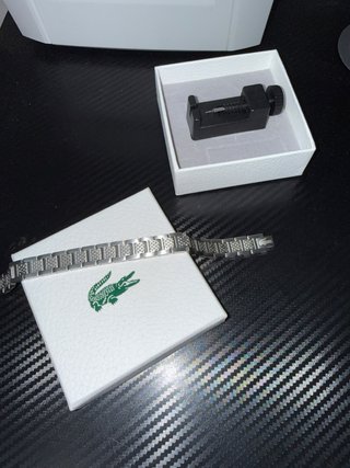 Pulsera Lacoste Plata y Verde