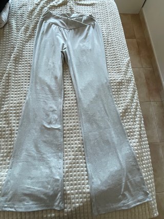 Pantalón campana plateado