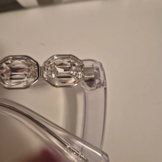 Occhiali da vista viola con catena argento