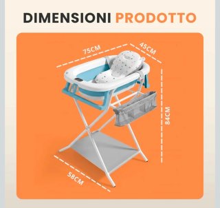Vaschetta da bagno pieghevole con supporto
