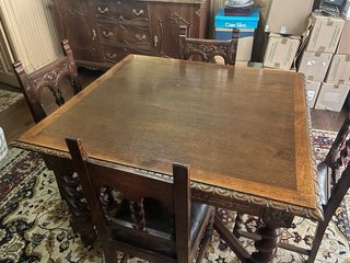 Mesa extensible roble + 4 sillas