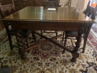 Mesa extensible roble + 4 sillas