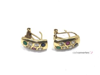 pendientes oro 18k con piedra