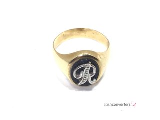 sello oro 18k con piedra