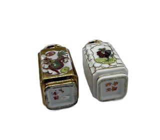2 Saleiros Porcelana Chinesa Galo