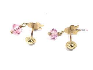 pendientes oro 18k con piedra