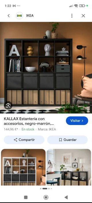 Estantería Kallax IKEA negro-marrón