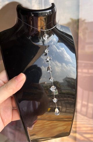 Collana cristallo trasparente gocce regolabile