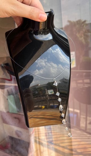 Collana cristallo trasparente gocce regolabile