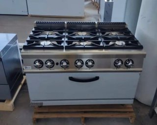 Cocina industrial 6 quemadores con horno