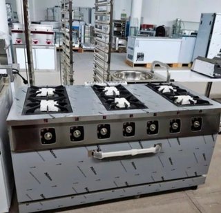 Cocina industrial 6 quemadores con horno