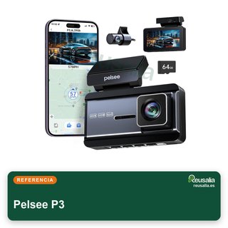 Pelsee P3 64GB Cámara coche 4K doble visión