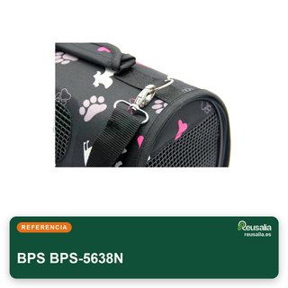 BPS Transportín bolso tela mascotas S negro