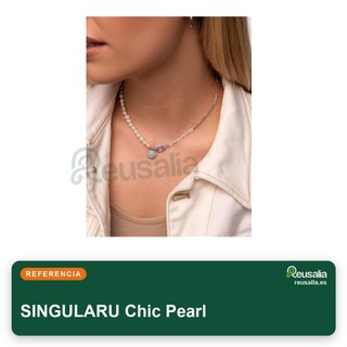 Singularu Collar Chic Pearl baño oro