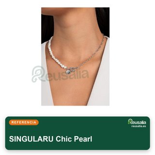 Singularu Collar Chic Pearl baño oro