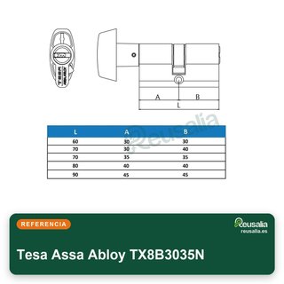 Tesa TX8B3035N cilindro seguridad perfil europeo