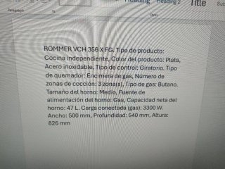 Cocina de gas Rommer T (butano)