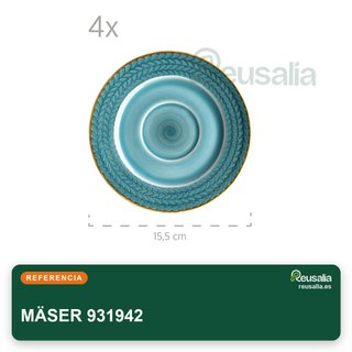 Juego vajilla café porcelana vintage azul
