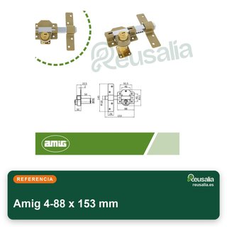 Amig 4-88 x 153 mm cerrojo seguridad acero puertas