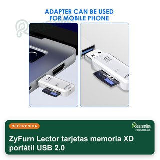 Lector tarjetas memoria XD portátil USB 2.0