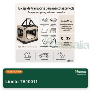 Lionto transportín plegable perros M 60x42x44 cm