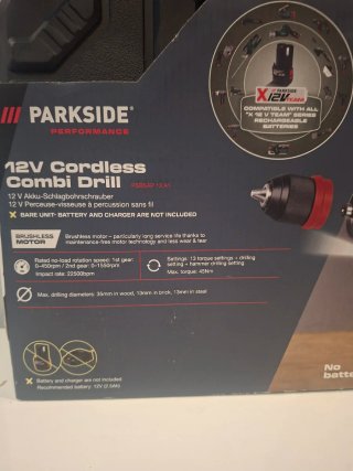 Taladro Percutor Parkside 12V 45Nm