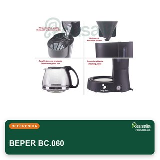 BEPER BC.060 cafetera goteo 6 tazas 600ml negra